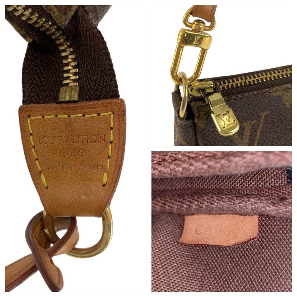 LOUIS VUITTON Brown Monogram Leather Pochette Pouch - Picture 3 of 10